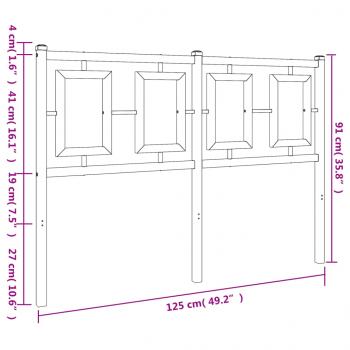 Kopfteil Metall Schwarz 120 cm