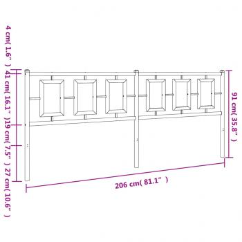 Kopfteil Metall Schwarz 200 cm