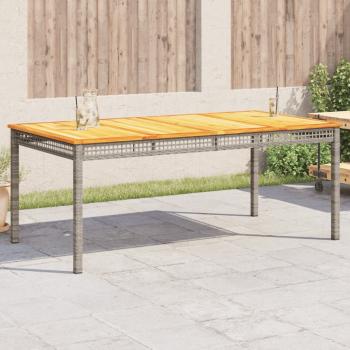 ARDEBO.de - Gartentisch Grau 180x90x75 cm Poly Rattan Akazienholz