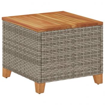 Gartentisch Grau 45x45x37 cm Poly Rattan Akazienholz