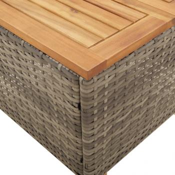 Gartentisch Grau 45x45x37 cm Poly Rattan Akazienholz