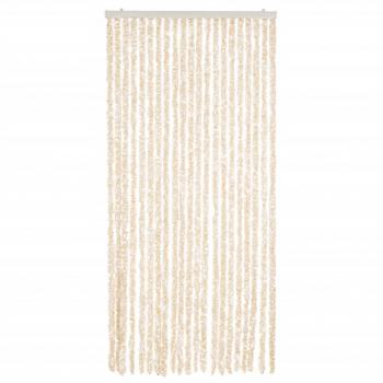 Fliegenvorhang Beige und Weiß 90x200 cm Chenille