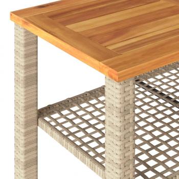 4-tlg. Garten-Lounge-Set mit Kissen Beige Poly Rattan