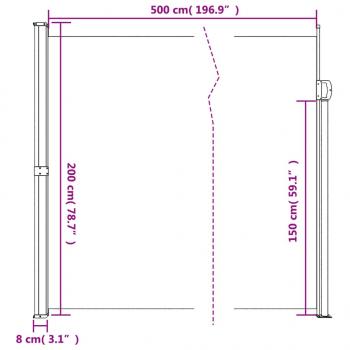 Seitenmarkise Ausziehbar Braun 200x500 cm