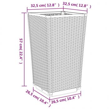 Pflanzkübel 4 Stk. Grau 32,5x32,5x57 cm PP