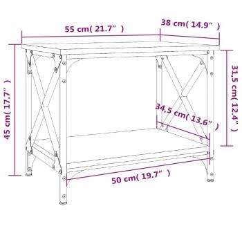 Beistelltisch Räuchereiche 55x38x45 cm Holzwerkstoff