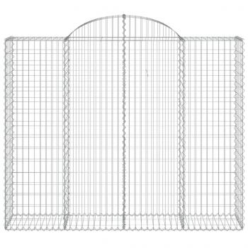 Gabionen mit Hochbogen 9 Stk. 200x50x160/180cm Verzinktes Eisen