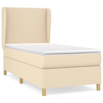 Boxspringbett mit Matratze Creme 80x200 cm Stoff