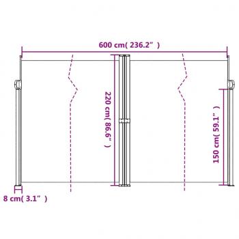 Seitenmarkise Ausziehbar Braun 220x600 cm