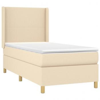 Boxspringbett mit Matratze Creme 80x200 cm Stoff