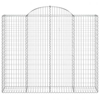 Gabionen mit Hochbogen 8 Stk. 200x50x160/180cm Verzinktes Eisen