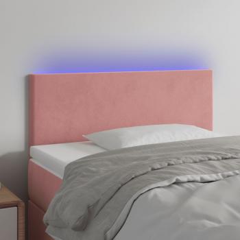 ARDEBO.de - LED Kopfteil Rosa 80x5x78/88 cm Samt