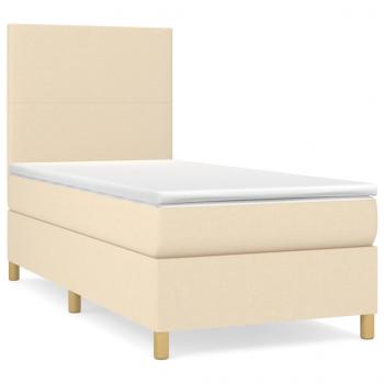 Boxspringbett mit Matratze Creme 80x200 cm Stoff