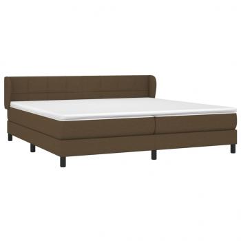 Boxspringbett mit Matratze Dunkelbraun 200x200 cm Stoff