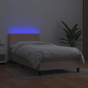 Boxspringbett mit Matratze & LED Cappuccino-Braun 80x200cm