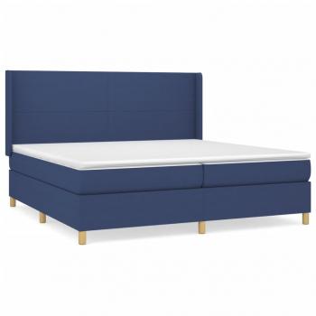 ARDEBO.de - Boxspringbett mit Matratze Blau 200x200 cm Stoff