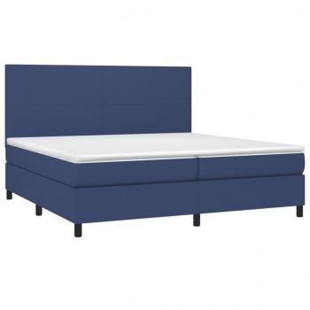 Boxspringbett mit Matratze & LED Blau 200x200 cm Stoff