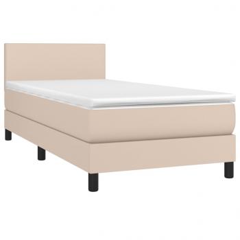 Boxspringbett mit Matratze Cappuccino-Braun 80x200cm Kunstleder