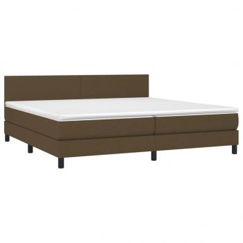 Boxspringbett mit Matratze Dunkelbraun 200x200 cm Stoff