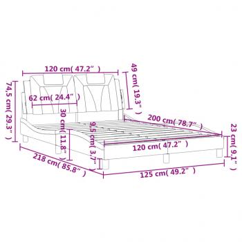 Bettgestell mit Kopfteil Braun 120x200 cm Kunstleder