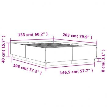 Bettgestell Weiß 150x200 cm Holzwerkstoff