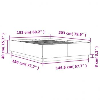 Bettgestell Sonoma-Eiche 150x200 cm Holzwerkstoff