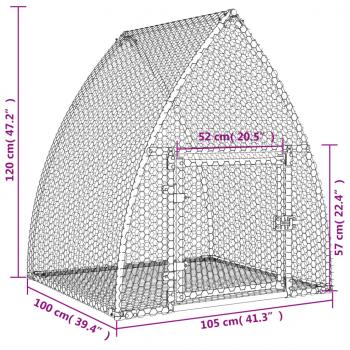 Kaninchenkäfig Silbern 100x105x120 cm Verzinkter Stahl