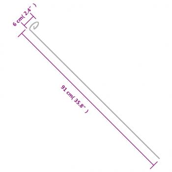 Pflanzenstützen 20 Stk. Dunkelgrün 91 cm Stahl