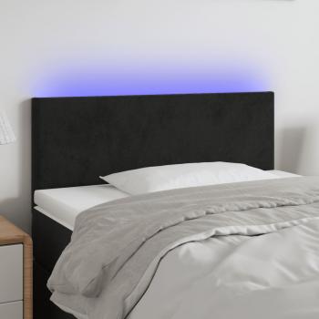 ARDEBO.de - LED Kopfteil Schwarz 80x5x78/88 cm Samt