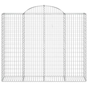 Gabionen mit Hochbogen 14Stk. 200x50x160/180cm Verzinktes Eisen