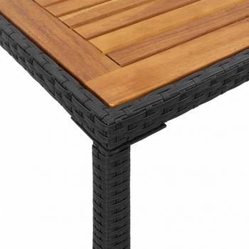 Gartentisch mit Akazienholz-Platte 115x54x74 cm Poly Rattan