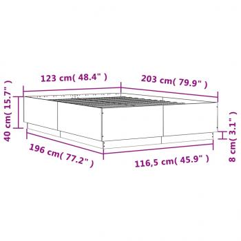 Bettgestell mit LED Schwarz 120x200 cm Holzwerkstoff