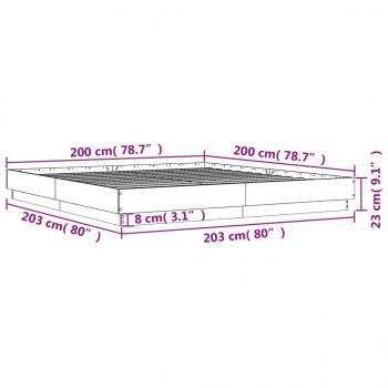 Bettgestell Sonoma-Eiche 200x200 cm Holzwerkstoff