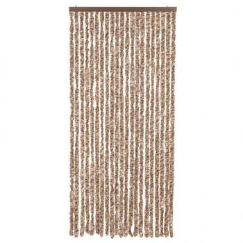 Fliegenvorhang Beige und Dunkelbraun 100x200 cm Chenille