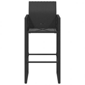 Garten-Barhocker 2 Stk. Schwarz Poly Rattan