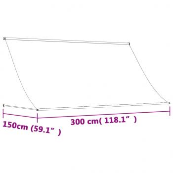 Markise Einziehbar Creme 300x150 cm Stoff und Stahl