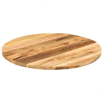 ARDEBO.de - Tischplatte Ø 90x2,5 cm Rund Raues Massives Mangoholz