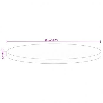 Tischplatte Ø 50x2,5 cm Rund Massivholz Mango