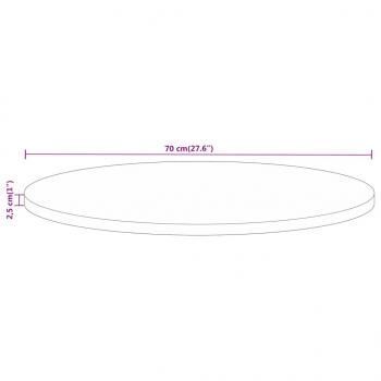 Tischplatte Ø 70x2,5 cm Rund Massivholz Mango