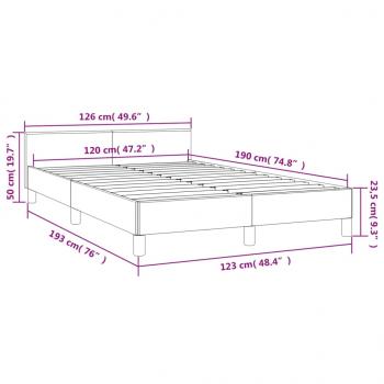 Bettgestell mit Kopfteil Cappuccino-Braun 120x190 cm Kunstleder