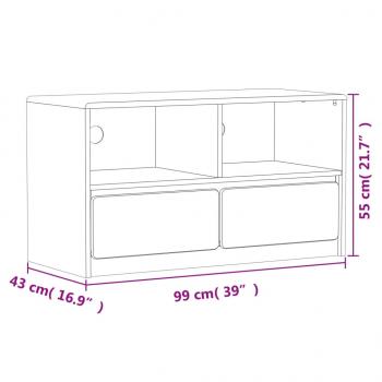 TV-Schrank SAUDA Eiche-Optik 99x43x55 cm Massivholz Kiefer	