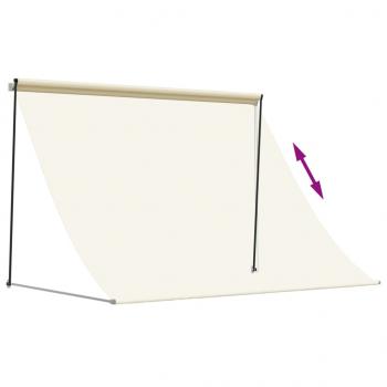 Markise Einziehbar Creme 250x150 cm Stoff und Stahl