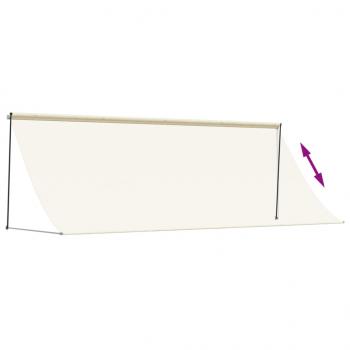 Markise Einziehbar Creme 350x150 cm Stoff und Stahl