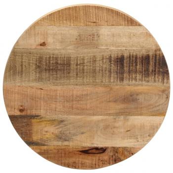 ARDEBO.de - Tischplatte Ø 40x3,8 cm Rund Raues Massives Mangoholz