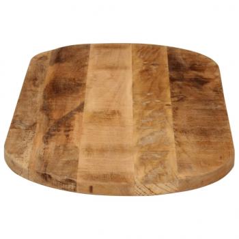 Tischplatte 140x60x2,5 cm Oval Raues Massives Mangoholz