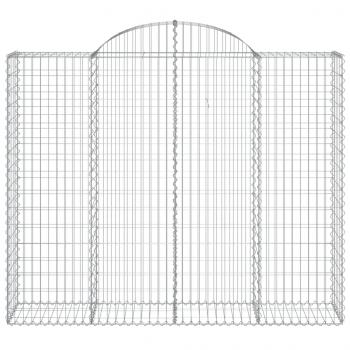 Gabionen mit Hochbogen 12Stk. 200x50x160/180cm Verzinktes Eisen