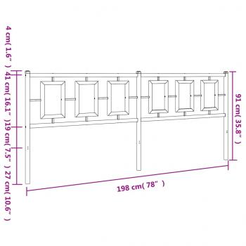 Kopfteil Metall Weiß 193 cm