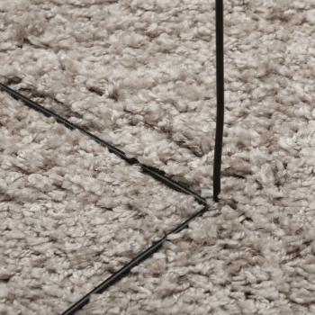 Shaggy-Teppich PAMPLONA Hochflor Modern Beige 120x120 cm