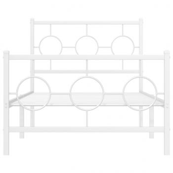 Bettgestell mit Kopf- und Fußteil Metall Weiß 90x200 cm