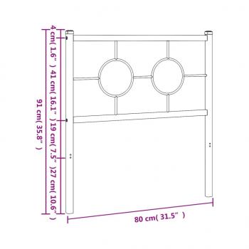 Kopfteil Metall Weiß 75 cm